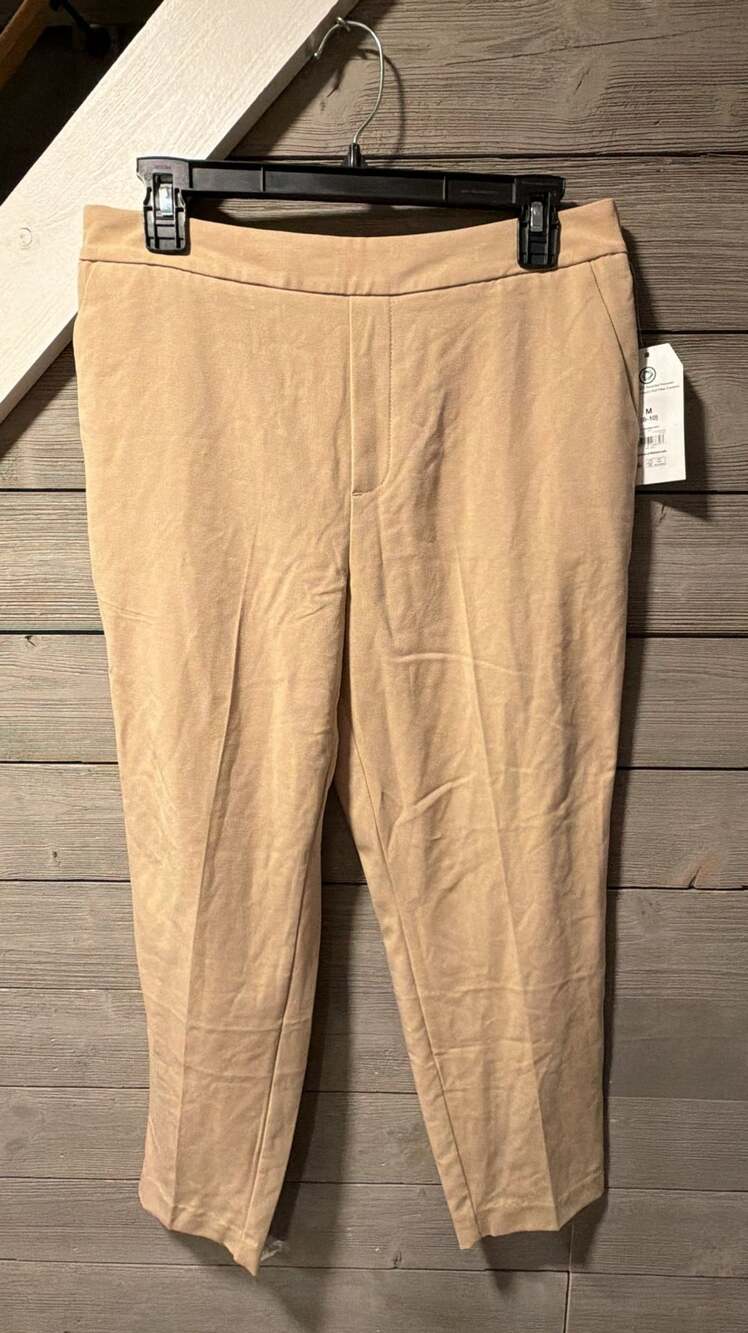 Time And Tru Pants Size M 8-10 Tan Pull On Ankle Trousers